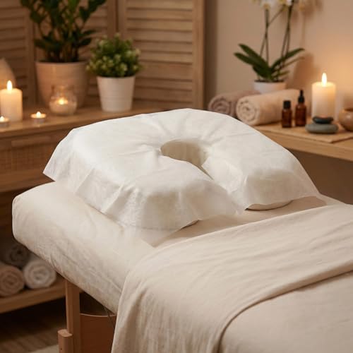 300 Pcs Disposable Face Cradle Covers for Massage Chairs Headrest Covers Massage Table Ultra Soft Non Sticking, Face Head Rest Covers,Face Cushion Cover