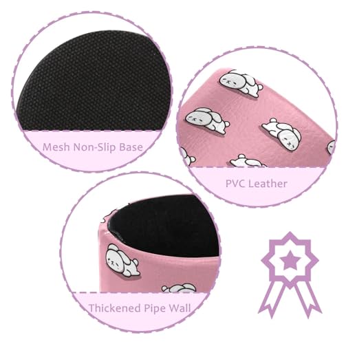 Cute Pink and Rabbit Pen Holder Pencil Organizer for Desk, 3.1” x 3.1” x 3.9” Pencil Cup Office Supplies, Large Capacity Cute Pen and Makeup Brush Holder for Home, School, Desktop - color: Cute Pink and Rabbit