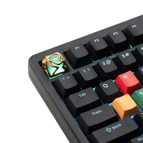 dagaladoo Clear keycaps,Translucent Keyboard keycap,Jelly Key Cap Set,Shine Through keycap,1U Keyboard Cap for Mx Switches Mechanical Keyboard(Metal,Gold) - color: Gold(only one keycap)