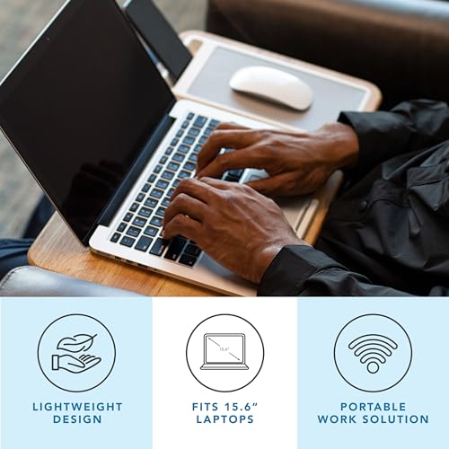 LAPGEAR Home Office Lap Desk with Device Ledge, Mouse Pad, and Phone Holder - Oak Woodgrain - Fits up to 15.6 Inch Laptops - Style No. 91589 - color: Oak Woodgrain, size: Home Office W/Device Ledge