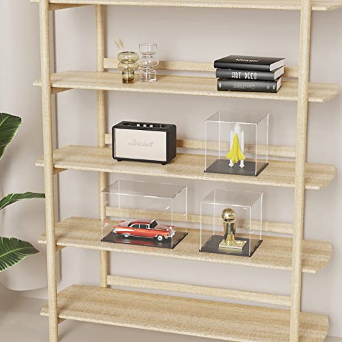 Acrylic Display Case, Super Clear Displaying Box with Matt Base and Lid for Toys, Figures, Collectibles (9x9x9 inch) - color: Matt Black, size: 9x9x9 inch