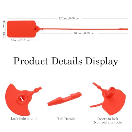 100pcs Luggage Tags Plastic Seals Shipping Label Logistics Sign Tie Bag Tag, Sealing Storage Multi Purpose Name ID Tag with Marker for Suitcases, Backpack, Schoolbag, Car Key (Red) - color: Red, size: 100pcs