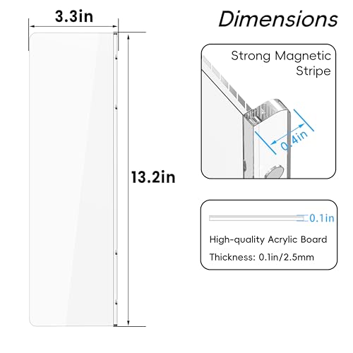 Magnetic Monitor Memo Board, Acrylic Message Reminder Board for Moniter Side, Office Desk Accessories for Women Men, Computer Sticky Note Holder Home Office Memo Holder, Clear, XL - style: 13.2" X 3.3"-Clear-1Pack
