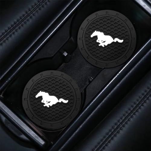 2PCS Car Cup Holder Coasters,Non-Slip Car Coasters for Mustang Snake Speedstar Evos Everest GT Shelby Mach-E Grand,Vehicle Inner Accessories for Cup Insert Mat,Silicone - color: Bd-yma
