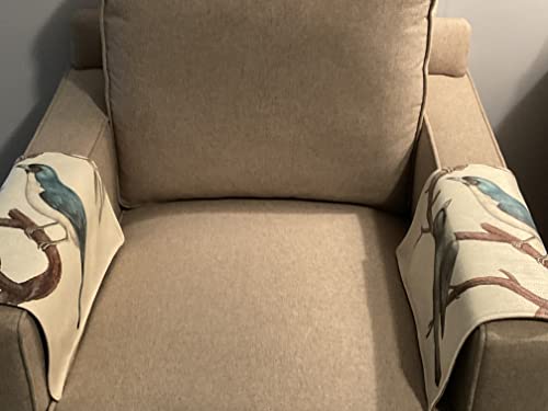 Bittlemen. Co. Armrest Cover for Furniture Slipcovers Furniture Protectors Home Decor Sofas Loveseats Theater Chairs Office Chairs Recliners RV's Housewarming Gifts (Birds) - color: Birds