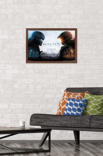 Trends International Halo 5 - Key Art Wall Poster, 22.4L x 14.7W, Mahogany Framed Version - color: Mahogany Framed Version, size: 22.4"L x 14.7"W
