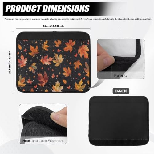 Fall Leaves Wheelchair Arm Covers Wheelchair Accessories with Widened Self Adhesive Strips Multi-Purpose Available Chair Arm Rest Pads 13 inch,Holiday Decoation Gift - color: Fall Leaves