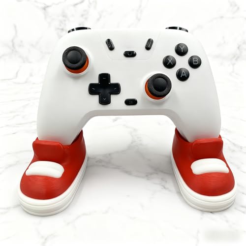 Gaming Controller Holder, Creative Video Game Controller Storage Rack for Gamepads, Shoe-Shaped Gamepad Holder, Playful Organizer, Fun Decor, Controller Stand Red
