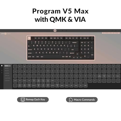 Keychron V5 Max Custom Wireless Mechanical Gaming Keyboard with Number Pad, 96% Layout QMK/VIA 2.4 GHz/Bluetooth 5.1/Wired, RGB Backlit Hot-Swappable Gateron Brown Switch for Mac Windows Linux - color: Gateron Jupiter Brown Switch