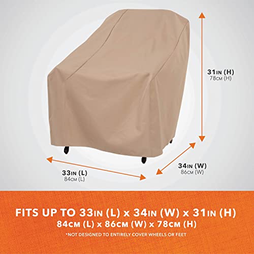 Modern Leisure Basics Patio Chair Cover - Weather-Resistant Fabric - Furniture Protection Perfect for Patio, Deck, and Porch - 33" L x 34" W x 31" H - Khaki, 2023 - color: Khaki, size: 33"L x 34"W x 31"H, style: Chair
