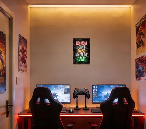 12x8in Neon Metal Game Sign Game Room Hobby Accessories | teen collectibles,retro posters,arcade merch,male novelties - color: PM321003, size: 12" x 8"