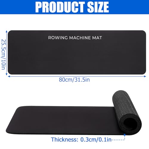 TOBWOLF 2PCS Non-Slip Mat Compatible with Peloton Bike, Concept 2 Rowing Machine, Exercise Bike Mat, Mat Protect Hardwood Floor Carpet for Home Gym, Workout Mat for Bike Trainer, Stationary Spin Bike - color: 3MM Rowing Machine Mat