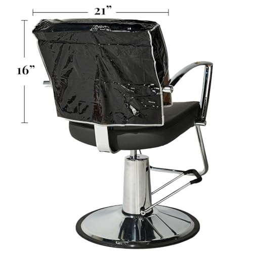 Betty Dain Salon Chair Cover 3 Pack, Protects Spa/Salon Chair Upholstery from Stains, Chemicals, Moisture, and Wear, Square, One Size Fits Most, Durable Vinyl, Black - size: 3 Pack, style: Square