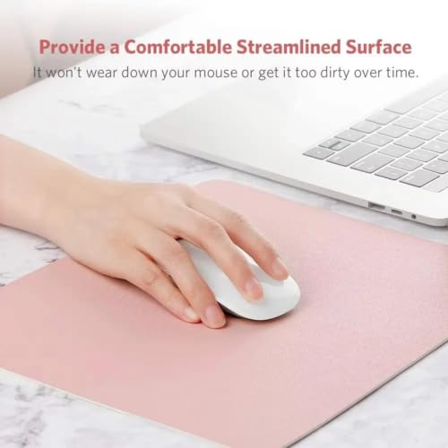 1pc Leather Mouse Pad Faux Leather Desk Mat for Office, Waterproof and Stain-Proof Keyboard Computer Pad, Suitable for Office, Study Table or Dining Table, Easy to Clean - color: Pink, size: 21*25cm