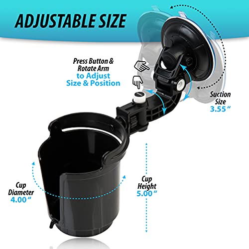 ZONETCH Recessed Folding Cup Drink Holder - 2-Pack Black Premium Quality Recessed Sturdy Black Folding Vehicle Adjustable Drink Cup Holder - size: 2-Pack