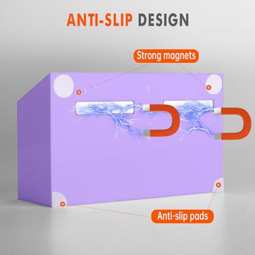BEYGORM Magnetic Dry Erase Marker Holder for Whiteboard,Non-slip Acrylic Magnet Pen Holder for Fridge Refrigerator,Locker Organizer for Work,Locker Accessories,Pencil Cup for Desk(Purple) - color: Purple