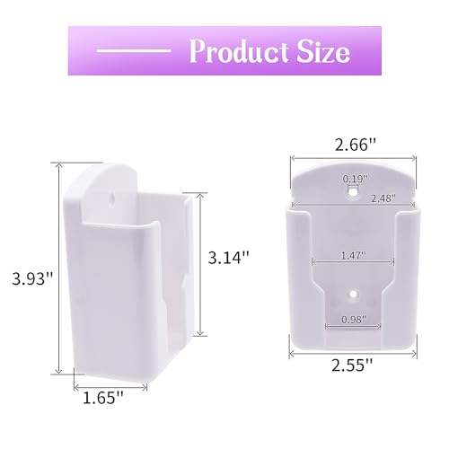 RUIAN 2Pcs Fashion Remote Control Holders Self Adhesive Wall Mount Air Conditioner Media Storage Racks Organizers, White