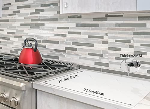 Silicone Mat for Kitchen Counter, Heat Resistant Nonskid Table Mat for Air Fryer to Site on, Countertop Protector, Thick 2MM, XL Large - color: White Translucent