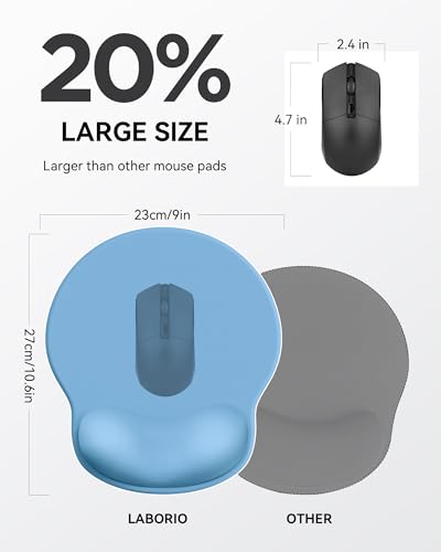 Mouse Pad with Wrist Rest, Ergonomic Mouse Pads for Desk, Office Non-Slip Mousepad with Gel Wrist Support(Denim Blue, 10.6''L x 9''W) - color: Denim Blue
