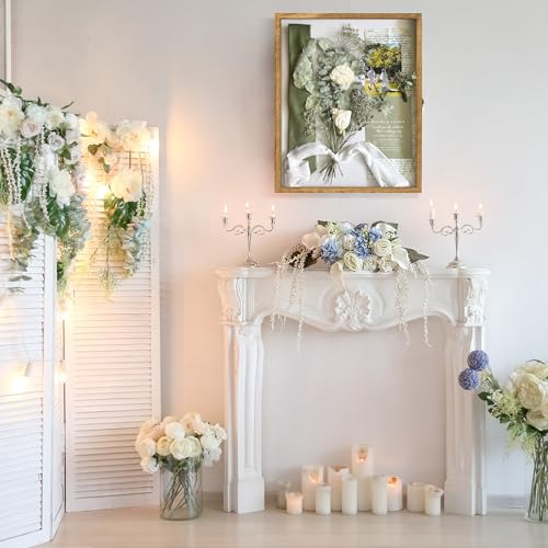 GraduatePro Shadow Box Frame 16x20 Display Case with Linen Back, Real Glass Window Door with Hinge, Picture Frame Wedding Bouquet Memorabilia Medals Photos Memory Box for Keepsakes, Carbonized Brown - color: Carbonized Black, size: 16"x20" (40.6x50.8 cm)