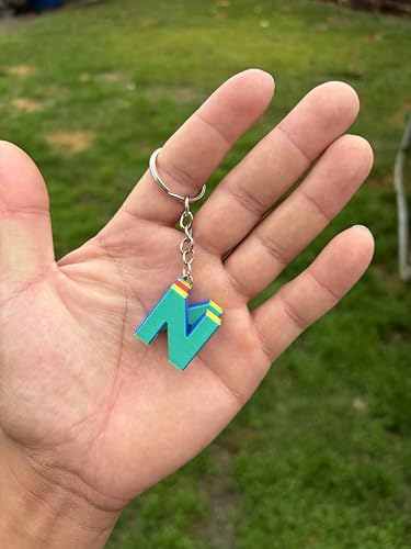 N 64 Gaming Retro Keychain, Multicolor 3D Design, Collectible Video Game Memorabilia Accessory