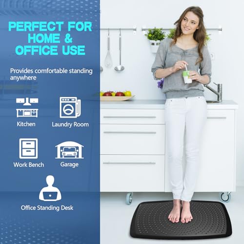 Large Comfort Standing Desk Mat (17"x28") - 3/4 Thick PU Foam Anti Fatigue Foot Massage Mat with Acupressure Points, Non-Slip Waterproof Easy Clean Kitchen Floor Mat for Office Home - size: 28"L x 17"W x 0.8"Th