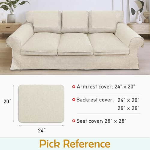 Couch Arm Covers, Sofa Arm Covers, Waterproof Armrest Cover for Sofa, Armchair, Loveseat, Non-Slip Recliner Arm Cover, Headrest Cover, Arm Chair Covers Set of 2 (Beige, 24"×20") - color: Beige, size: 24" x 20" - 2 pcs