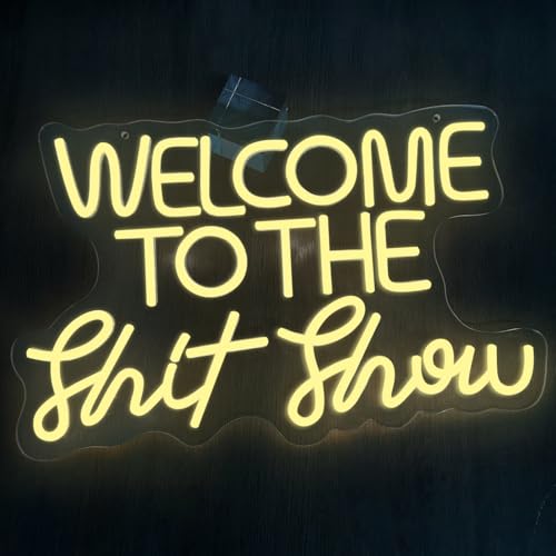 CHIGAEINEBN Welcome Neon Sign – Funny Welcome Sign LED Welcome Lights for Bar, Bedroom, Game Room Wall Decor, USB Powered, Adjustable Brightness, Unique Humor Gifts for Friends - color: W-welcome