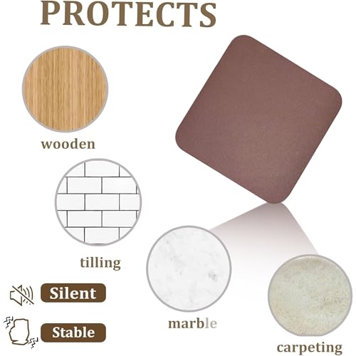 Recliner Pads for Hardwood Floors, Under Recliner Mat Floor Protectors Furniture Pads to Keep Furniture from Sliding Swivel Chairs Recliner mats for Hardwood Floors Non Slip Furniture Pads - size: Sq-Brown-2Pcs-30"x30"