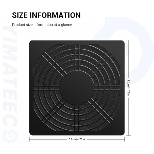 Dust Filter PC 120mm Cooling Fan Filter Dustproof Cover, 2 Pack PC Case Fan Grill ABS Protective Dust Guard Mesh Cover with Screws for Computer Case Cooling Fans, Effective Dust Protection - color: 120*120mm - Black, size: Plastic Dustproof Cover- 2 Pack