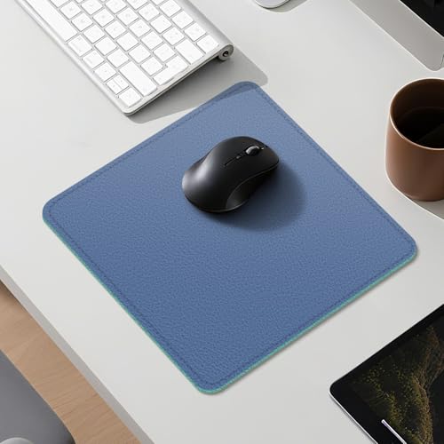 Dual Sided Leather Desk Mat - Waterproof Desk Pad - Ideal for Large Mouse Pad and Desk Mats on Top of Desks (Blue, 11"*8") - color: Blue, size: 11"*8"
