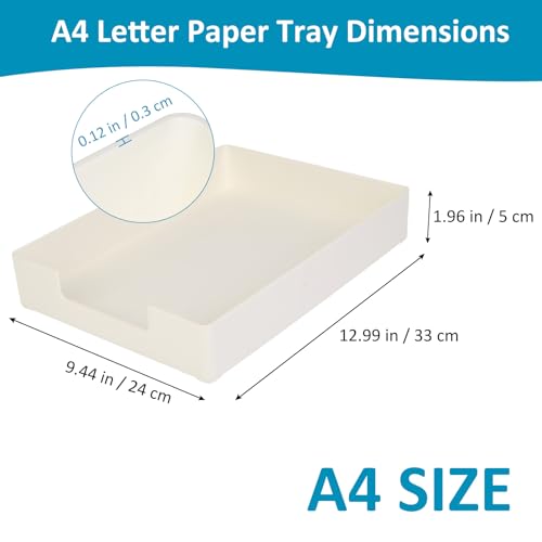Paper Tray, 1-Pack Letter Tray, Desk Tray Organizer, Plastic A4 Letter-Size Printer Paper Holder, Rectangular Desktop Stackable File Mail Document Storage Container for Office Supplies School Home - color: White-1 Pack