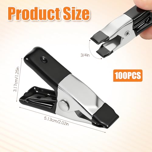 100 Pcs 2 Inch Small Metal Spring Clamps, Small Spring Clips Clamps Heavy Duty Mini Clips with Rubber Tips for Woodworking DIY Crafts Photography Backdrop Camping Sealing