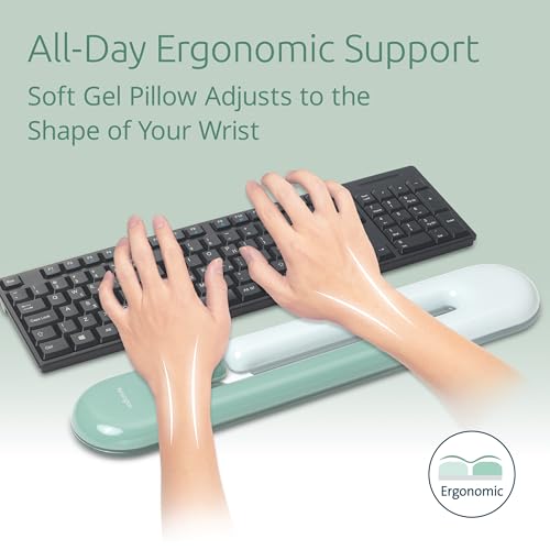Kensington Duo Gel Loop Wrist Rest for Keyboard, Wrist Pad for Full Size Keyboard, Ergonomic Wrist Pad, Non-Skid Computer Pad with Wrist Support, Green K62680WW, 17.7" x 3.7"x 0.9” - color: Green, style: Loop Keyboard Wrist Rest