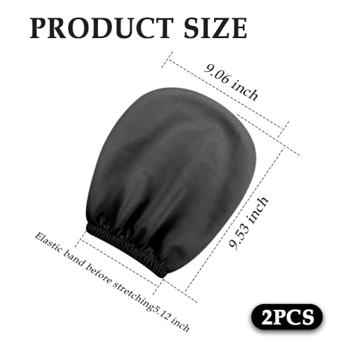 2PCS Car Headrest Cover,Stretchy Fabric Car Seat Headrest Cover for Protect & Avoid Scratches,Removable Head Rest Covers for Car Seat Suitable for Most Car Headrest Accessories (Black) - color: Black