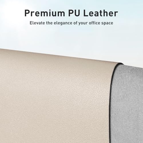 Aothia Large PU Leather Desk Pad Protector – Non-Slip Mouse Pad & Writing Mat for Office/Home, Waterproof, Easy to Clean (31.5" x 15.7", Eggshell) - color: Eggshell, size: 31.5" x 15.7"