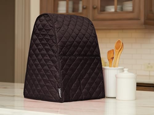 Covermates Keepsakes - Rounded Top Appliance Cover - Dust Protection - Stain Resistant - Washable - Appliance Cover, Black - color: Black Quilted Polyester, size: 12W x 12D x 17H