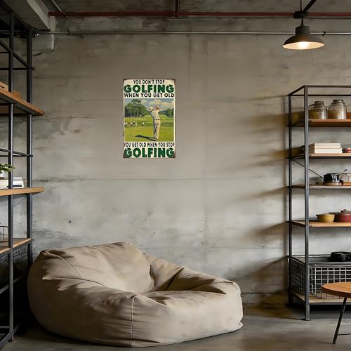 Vintage Golf Decor 12×8 Inch Aluminum Wall Art Man Cave Office | golf sign,golf gifts for men,home accents,bar decor,room art,lover gifts,game room decor,retro art - color: PM321033, size: 12" x 8"
