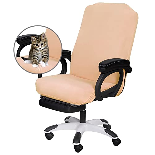 SARAFLORA Office Chair Covers- Large, Champagne- Removable Computer Chair Covers for Office Chair with Zipper for Universal Rotating Chair Desk Chair Cover Chair Seat Washable Protector for Pet - color: Champagne, size: Large | 1PCS
