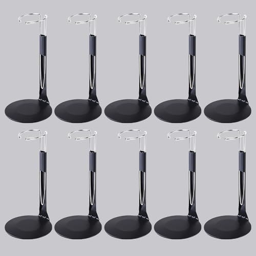 UCanaan 10 Pcs Doll Stand - Action Figure Stands with Expandable Waist Wire for 8"-14" Dolls stands for 8 to 12inch dolls Suitable for 1/6 Dolls Accessories,action figure stand-Black - color: Black10