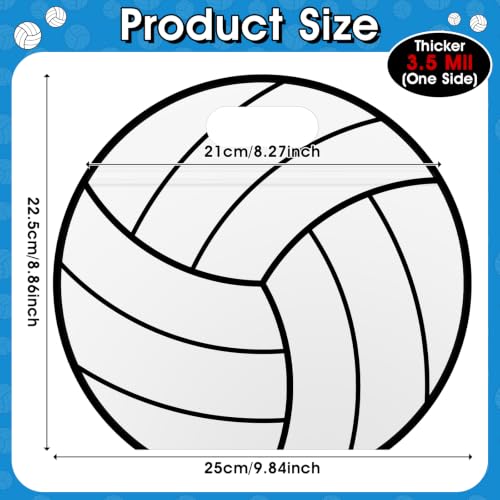 AKAIXI 24pcs 3.5Mil Thickened Volleyball Gift Bags Reusable Sealed Bags | with Handle Stand-up Volleyball Treat Bags for Volleyball Coach Team and Volleyball Mom, Party Favor Birthday Gifts Supplies - color: Volleyball