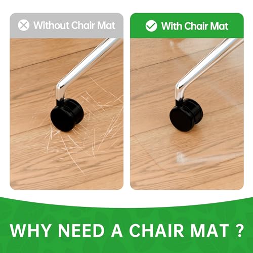 100pointONE Office Chair Mat for Hardwood Floors, Easy Glide Computer Chair Mat, Clear Floor Protector for Chairs 45" x 53" - color: Clear, size: 45" x 53" Rectangular