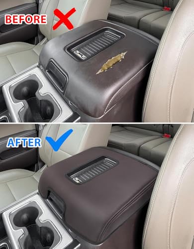Center Console Armrest Cover for GMC Sierra & Chevrolet Silverado 2014-2018, Tahoe & Yukon & Suburban 2015-2020, Bucket Seat, Car Armrest Protector, Cocoa Brown - color: Cocoa Brown