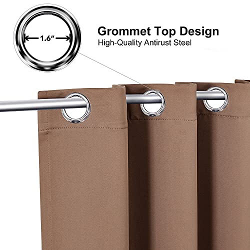 ChrisDowa Small Window Curtains 40 inches Long for Bedroom - Grommet Short Thermal Insulated Room Darkening Curtains for Kitchen (2 Panels, Cappuccino, 29 x 40 Inch) - color: Cappuccino, size: 29"W x 40"L (Pack of 2)