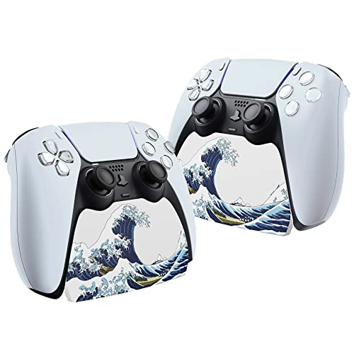 PlayVital The Great Wave Controller Display Stand for ps5, Gamepad Accessories Desk Holder for ps5 Controller with Rubber Pads - color: The Great Wave