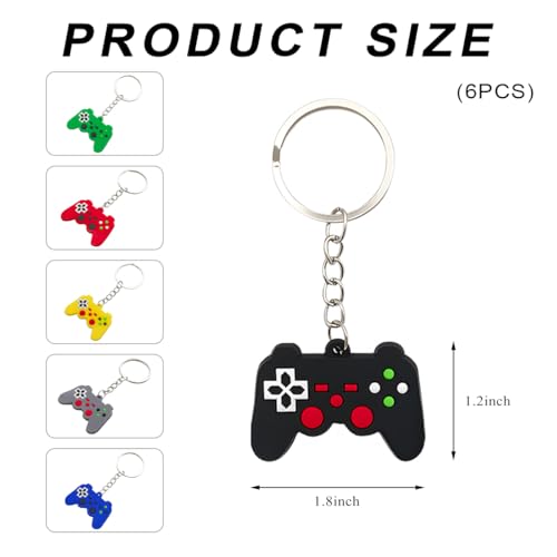 12PCS Video Game Controller Keychains, Mini Games Handle Keychain Pendant Favors, Games Controller Handle Key Ring Charm - color: 12pcs