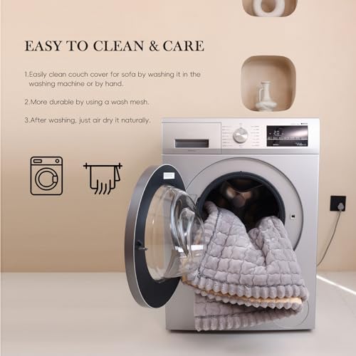 Couch Covers for 3 Cushion Couch Sofa Pet Friendly,Non-Slip Sofa Cover Washable - color: Sg-white, size: 27.6" x 59"