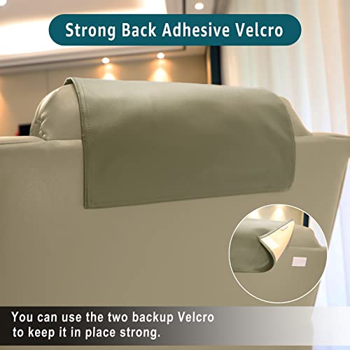 Premium Headrest Cover for Recliner Chair,Flame Retardant Faux Leather Headrest Protector for Furniture, Theater Seat Cover Head Protector Cover for Home & Office Sofa,16Wx27L, Matcha Green - color: Matcha Green