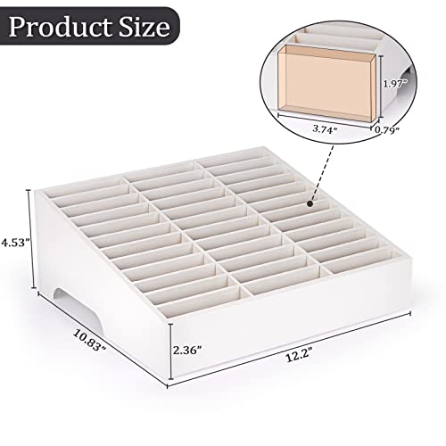 36-Grid Wooden Cell Phone Holder Desktop Organizer Storage Box for Classroom Office (White 36-Grid) - size: White 36-Grid