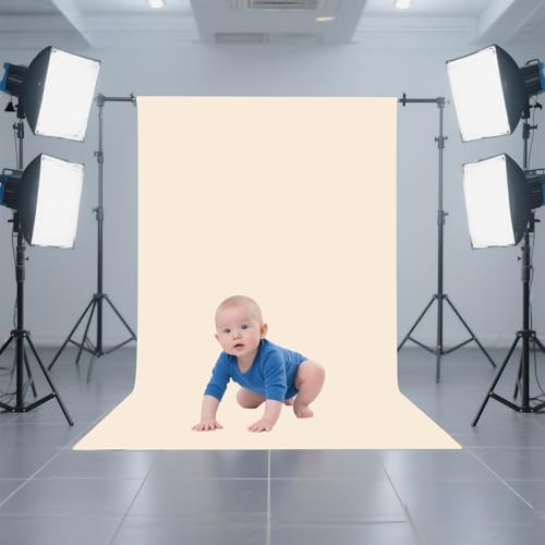 Cream Photo Backdrop for Photoshoot, Cream Photography Backdrop for Portraits, Fabric Background for Product Photography and Video Creation 3FTx5FT - color: Cream, size: 3x5 FT